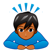 🙇🏾‍♂️ Emoji Hombre Haciendo Una Reverencia: Tono De Piel Oscuro Medio en emojidex 1.0.34.