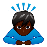 sich verbeugender Mann: dunkle Hautfarbe emojidex 1.0.34.