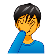 Emoji 🤦‍♂️ Uomo Esasperato su emojidex 1.0.34.