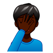 Emoji 🤦🏿‍♂️ Uomo Esasperato: Carnagione Scura su emojidex 1.0.34.