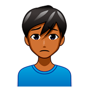 🙍🏾‍♂️ Emoji Homem Franzindo A Sobrancelha: Pele Morena Escura na emojidex 1.0.34.