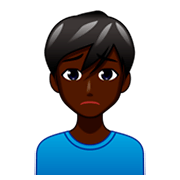 Emoji 🙍🏿‍♂️ Uomo Corrucciato: Carnagione Scura su emojidex 1.0.34.