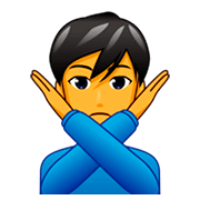 🙅‍♂️ Emoji Hombre Haciendo El Gesto De «no» en emojidex 1.0.34.