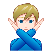 🙅🏻‍♂️ Emoji Hombre Haciendo El Gesto De «no»: Tono De Piel Claro en emojidex 1.0.34.