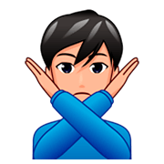 🙅🏼‍♂️ Emoji Hombre Haciendo El Gesto De «no»: Tono De Piel Claro Medio en emojidex 1.0.34.