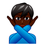 Emoji 🙅🏿‍♂️ Uomo Con Gesto Di Rifiuto: Carnagione Scura su emojidex 1.0.34.