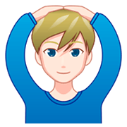 Mann mit Händen auf dem Kopf: helle Hautfarbe emojidex 1.0.34.