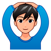 Emoji 🙆🏼‍♂️ Uomo Con Gesto OK: Carnagione Abbastanza Chiara su emojidex 1.0.34.
