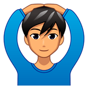 Emoji 🙆🏽‍♂️ Uomo Con Gesto OK: Carnagione Olivastra su emojidex 1.0.34.