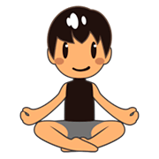 Homme Dans La Posture Du Lotus : Peau Légèrement Mate emojidex 1.0.34.