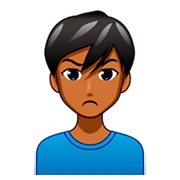🙎🏾‍♂️ Emoji Homem Fazendo Bico: Pele Morena Escura na emojidex 1.0.34.