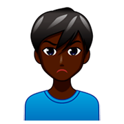 Emoji 🙎🏿‍♂️ Uomo Imbronciato: Carnagione Scura su emojidex 1.0.34.