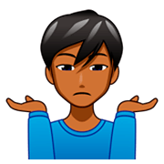 🤷🏾‍♂️ Emoji Homem Dando De Ombros: Pele Morena Escura na emojidex 1.0.34.