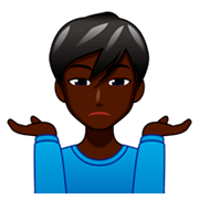 Emoji 🤷🏿‍♂️ Uomo Che Scrolla Le Spalle: Carnagione Scura su emojidex 1.0.34.