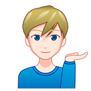 💁🏻‍♂️ Emoji Homem Com A Palma Virada Para Cima: Pele Clara na emojidex 1.0.34.