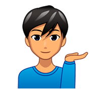 Emoji 💁🏽‍♂️ Uomo Con Suggerimento: Carnagione Olivastra su emojidex 1.0.34.