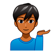 💁🏾‍♂️ Emoji Homem Com A Palma Virada Para Cima: Pele Morena Escura na emojidex 1.0.34.