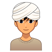 👳🏽‍♂️ Emoji Homem Com Turbante: Pele Morena na emojidex 1.0.34.
