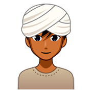 Mann mit Turban: mitteldunkle Hautfarbe emojidex 1.0.34.