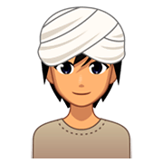 Person mit Turban: mittlere Hautfarbe emojidex 1.0.34.