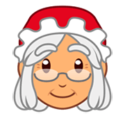🤶🏽 Emoji Weihnachtsfrau: mittlere Hautfarbe emojidex 1.0.34.