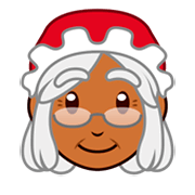 🤶🏾 Emoji Mamãe Noel: Pele Morena Escura na emojidex 1.0.34.