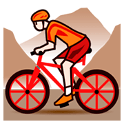🚵🏻 Emoji Pessoa Fazendo Mountain Bike: Pele Clara na emojidex 1.0.34.