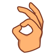 Émoji 👌🏽 Ok : Peau Légèrement Mate sur emojidex 1.0.34.
