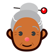 👵🏾 Emoji Idosa: Pele Morena Escura na emojidex 1.0.34.