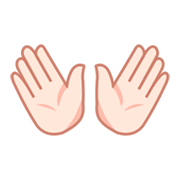 👐🏻 Emoji Mãos Abertas: Pele Clara na emojidex 1.0.34.