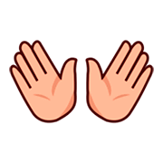 👐🏼 Emoji Manos Abiertas: Tono De Piel Claro Medio en emojidex 1.0.34.