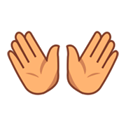 Emoji 👐🏽 Mani Aperte: Carnagione Olivastra su emojidex 1.0.34.