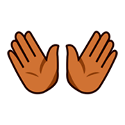 Emoji 👐🏾 Mani Aperte: Carnagione Abbastanza Scura su emojidex 1.0.34.
