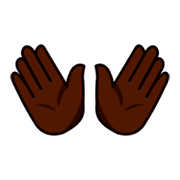 👐🏿 Emoji Manos Abiertas: Tono De Piel Oscuro en emojidex 1.0.34.