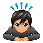 Émoji 🙇🏽 Personne Qui S’incline : Peau Légèrement Mate sur emojidex 1.0.34.