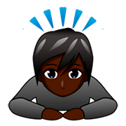 🙇🏿 Emoji Pessoa Fazendo Reverência: Pele Escura na emojidex 1.0.34.