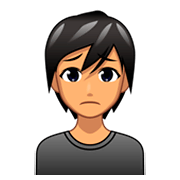 Emoji 🙍🏽 Persona Corrucciata: Carnagione Olivastra su emojidex 1.0.34.