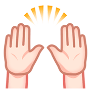 zwei erhobene Handflächen: helle Hautfarbe emojidex 1.0.34.