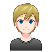 👱🏻 Emoji Person: helle Hautfarbe, blondes Haar emojidex 1.0.34.