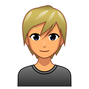 Emoji 👱🏽 Persona Bionda: Carnagione Olivastra su emojidex 1.0.34.