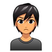 Emoji 🙎🏽 Persona Imbronciata: Carnagione Olivastra su emojidex 1.0.34.