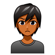 Émoji 🙎🏾 Personne Qui Boude : Peau Mate sur emojidex 1.0.34.