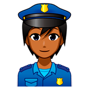 Polizist(in): mitteldunkle Hautfarbe emojidex 1.0.34.