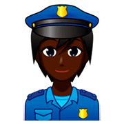 Emoji 👮🏿 Agente Di Polizia: Carnagione Scura su emojidex 1.0.34.