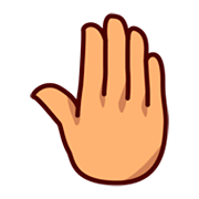 Emoji 🤚🏽 Dorso Mano Alzata: Carnagione Olivastra su emojidex 1.0.34.