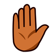 ✋🏾 Emoji Mão Levantada: Pele Morena Escura na emojidex 1.0.34.