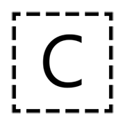 Símbolo do indicador regional letra C emojidex 1.0.34.