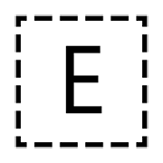 Símbolo do indicador regional letra E emojidex 1.0.34.