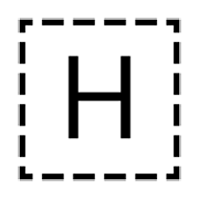 Letra do símbolo indicador regional H emojidex 1.0.34.