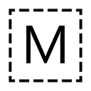 Símbolo do indicador regional letra M emojidex 1.0.34.